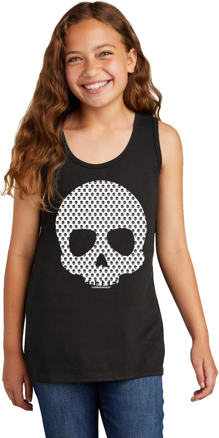 Threadrock Store Kids Skull Made of Skulls Youth Tank Top - Image 3